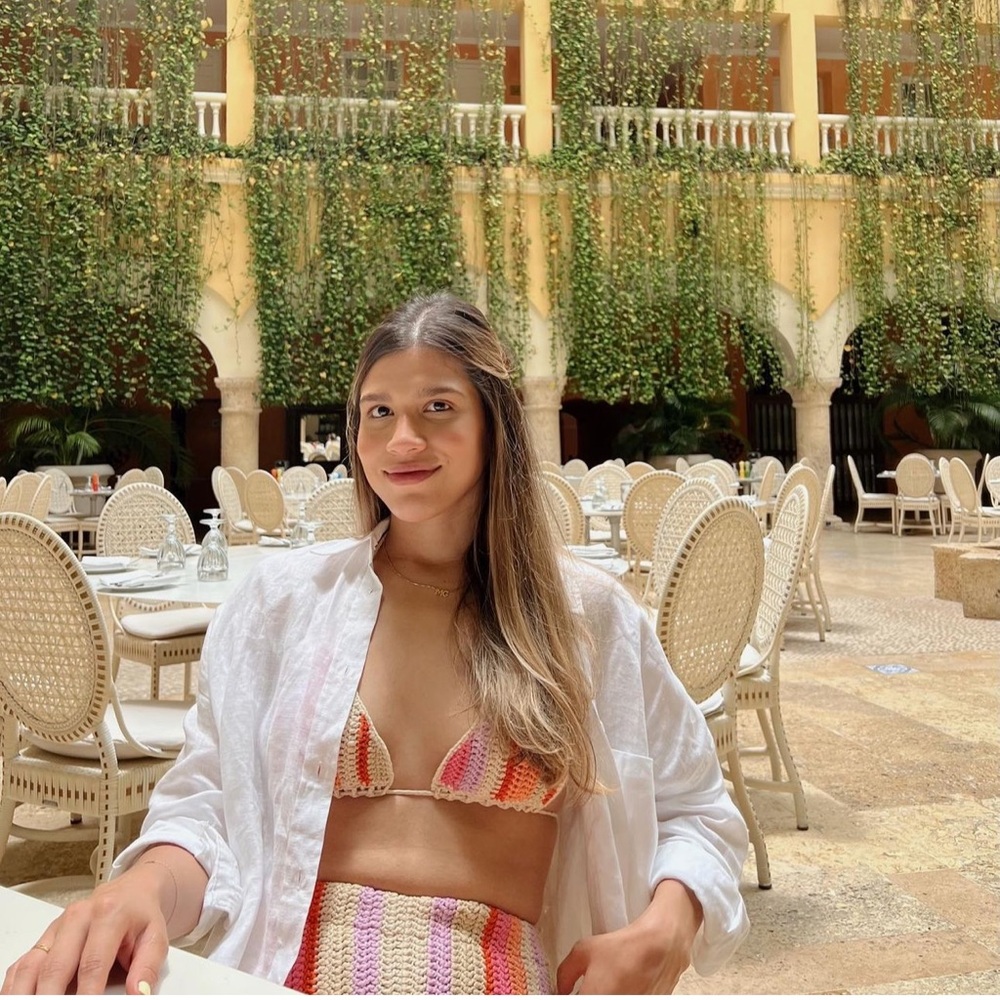 PEPPER MAYO CROCHET BEACH SET WORN ONCE ON TRIP TO CARTAGENA